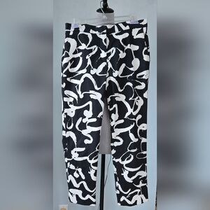 Marimekko "Martha Harha" cotton black-white swirling pants sz 36